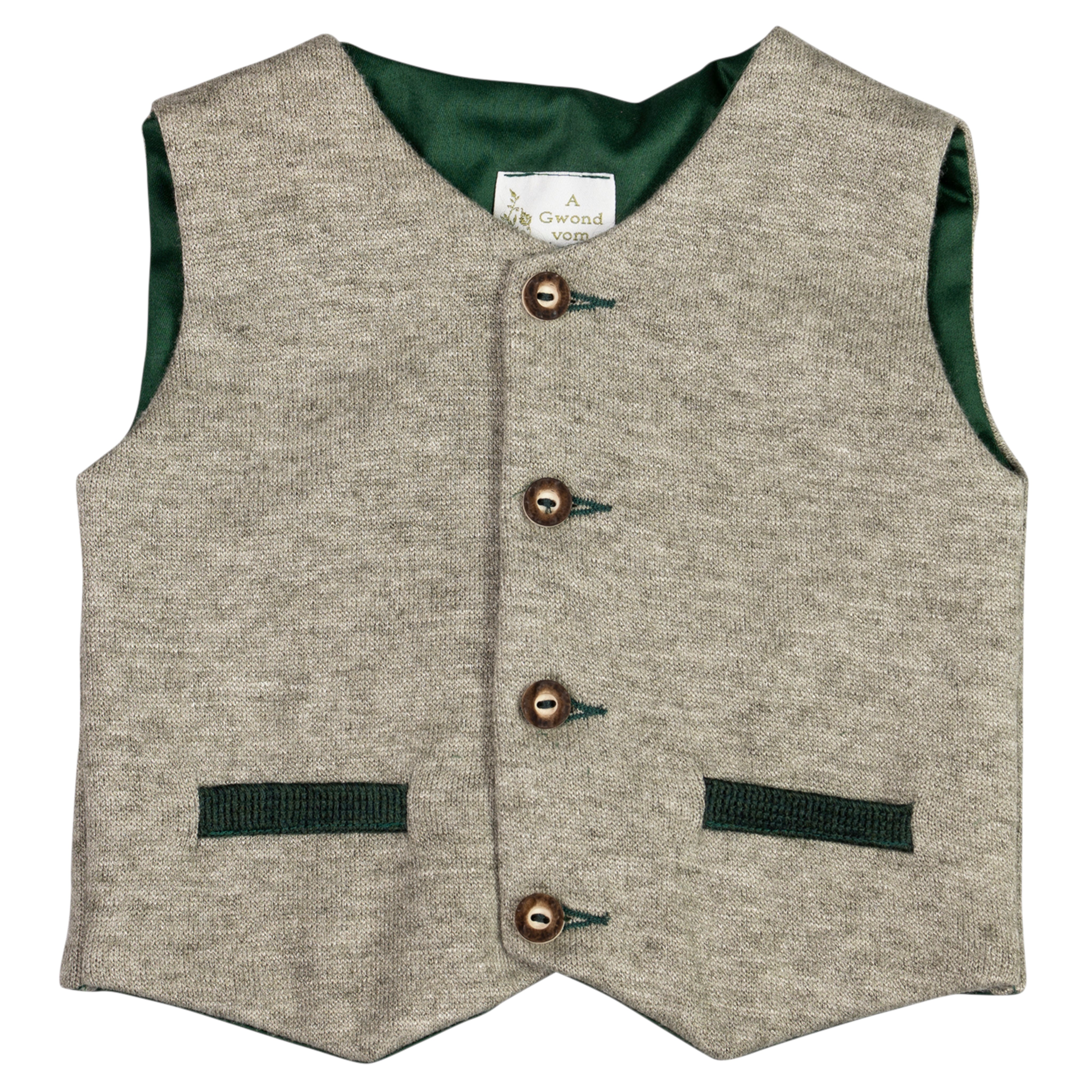 Trachtengilet Strickgilet OliveGrün