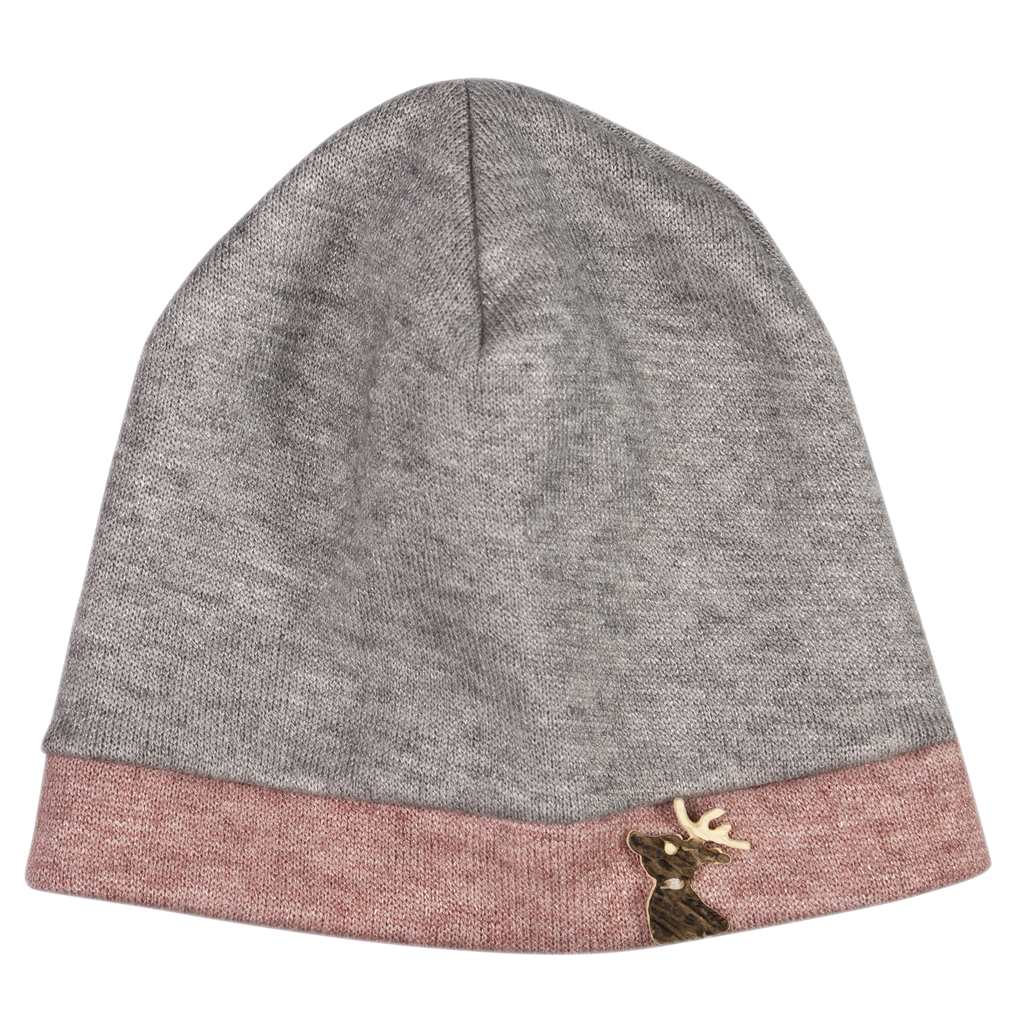 Mütze Trachtenhaube Baby Grau Rosa