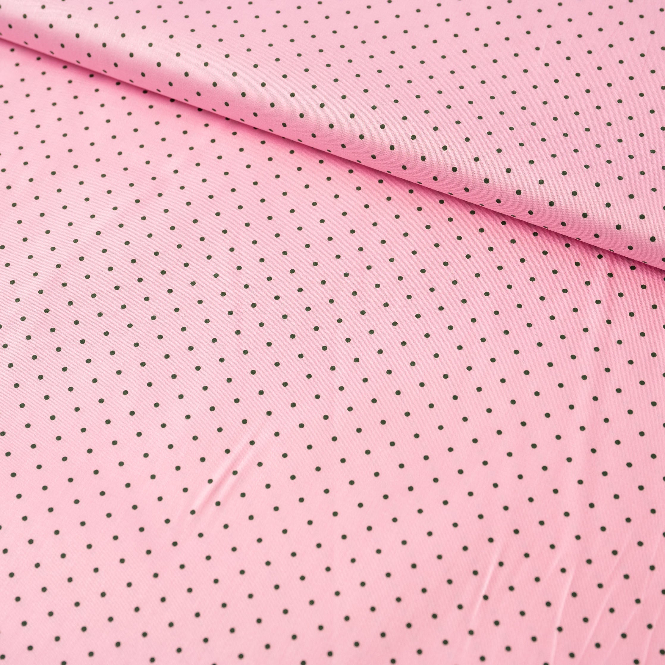 Trachtenstoff Baumwolle Satin getupft Rosa Grün 0,5m