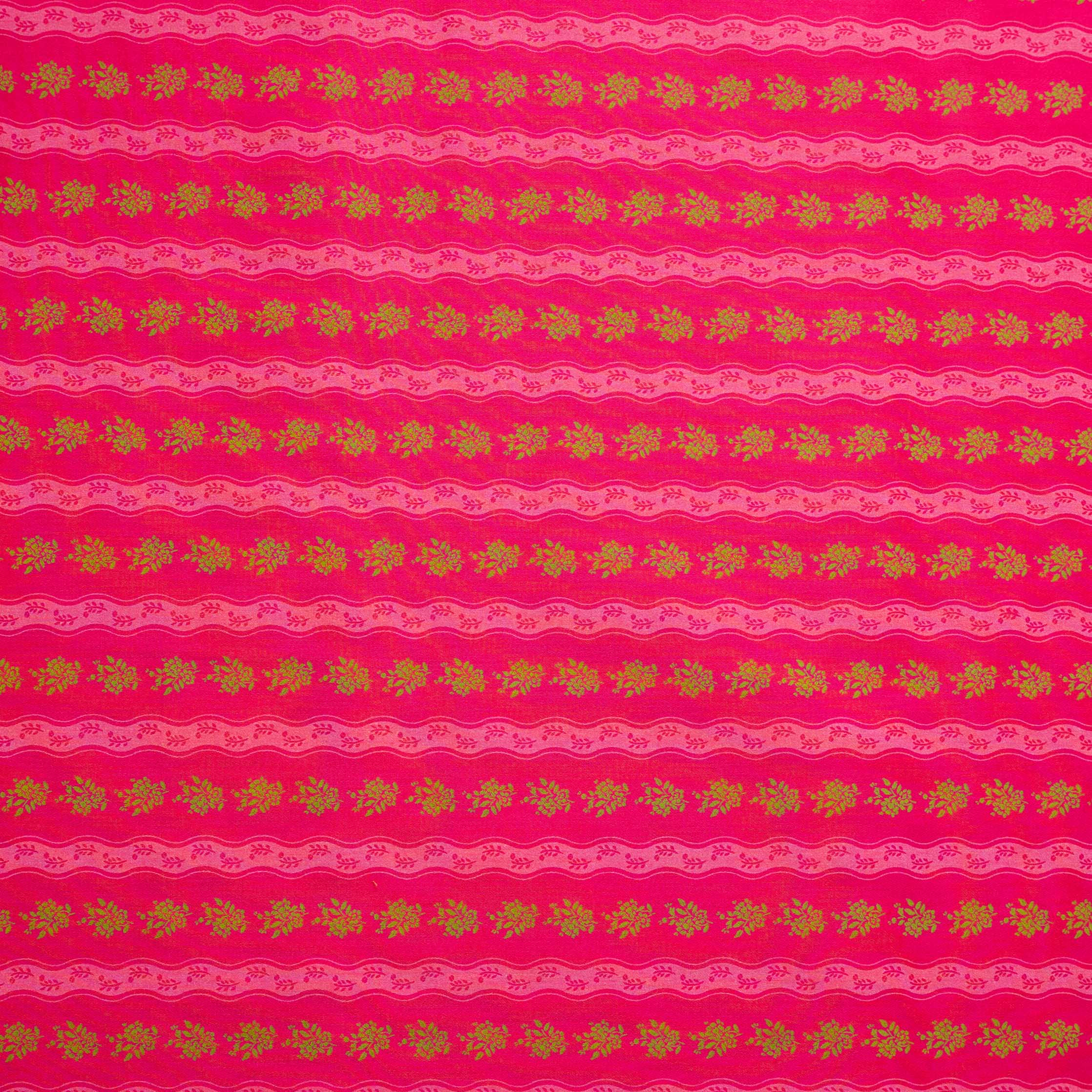 Trachtenstoff Baumwolle Satin Ranken Pink Grün 0,5m