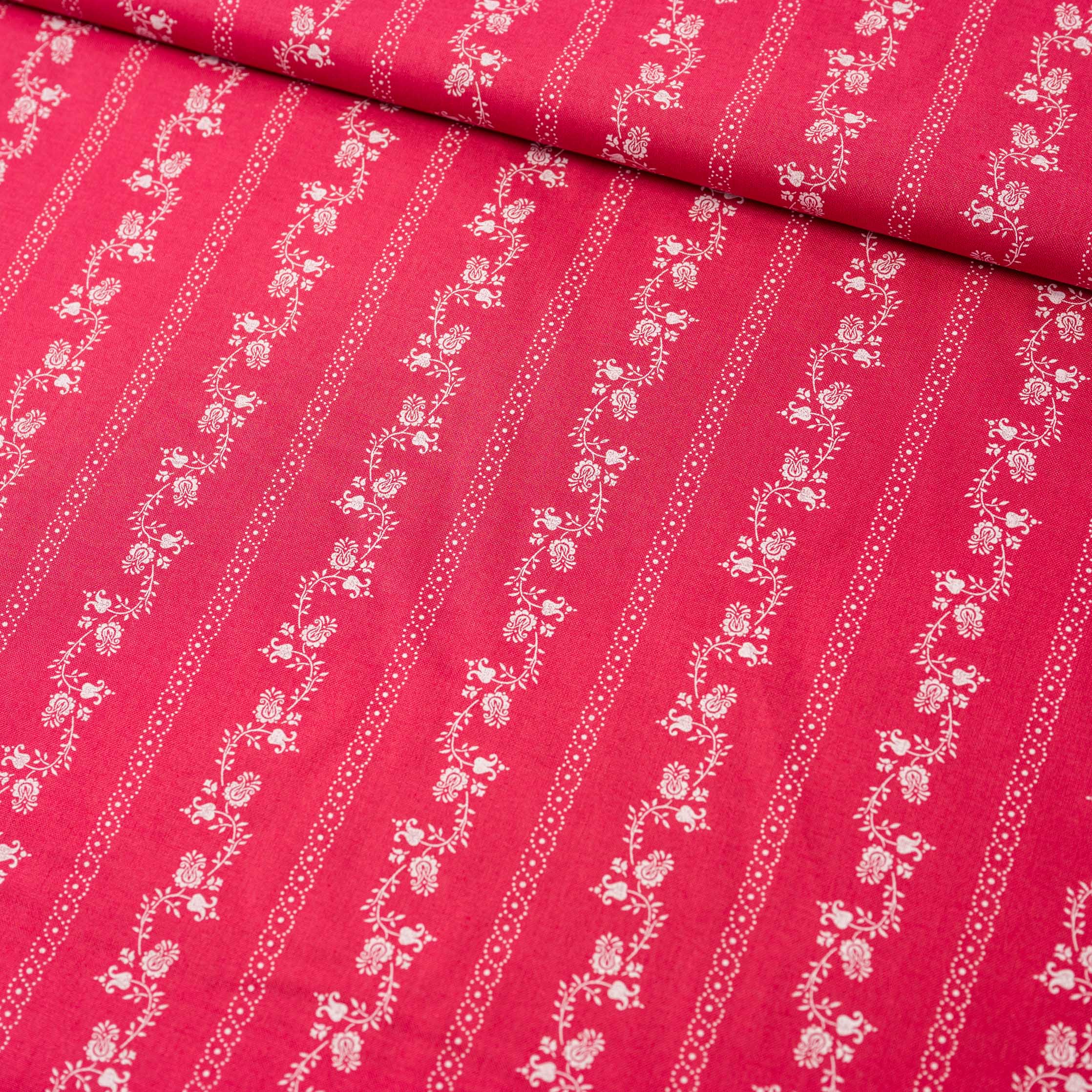 Trachtenstoff Baumwolle Ranken Pink 0,5m