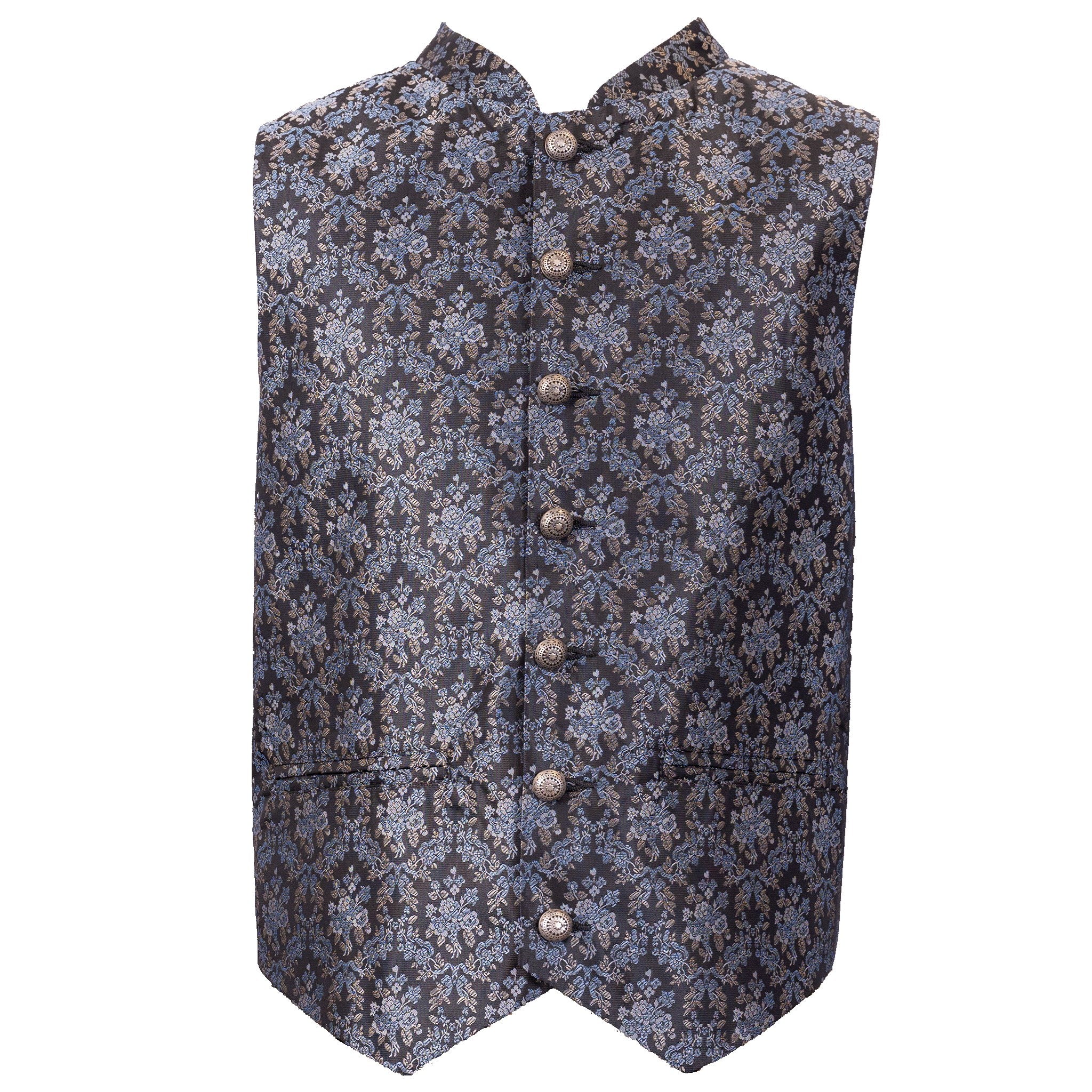 Trachtengilet Herren Weste gemustert Blau