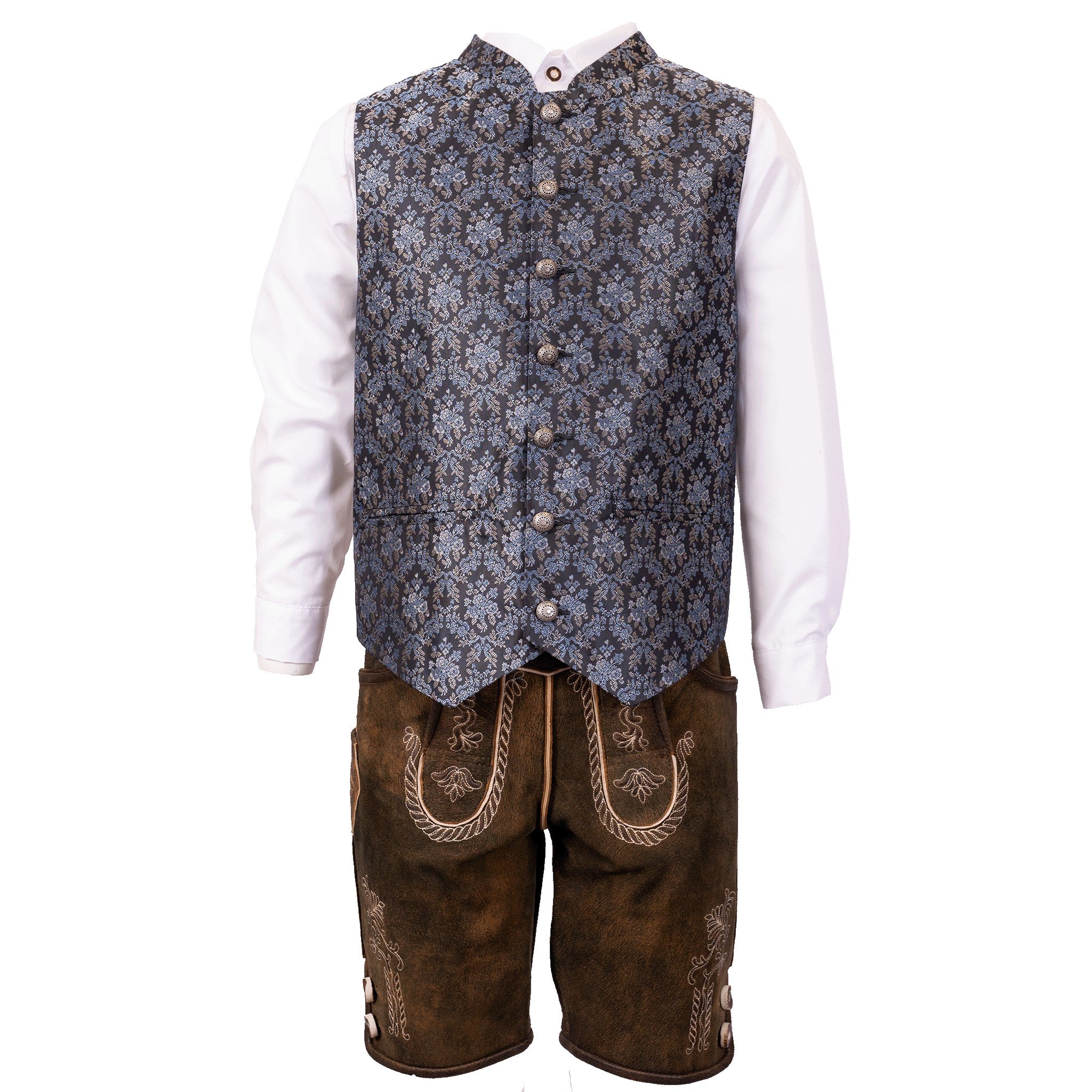 Trachtengilet Herren Weste gemustert Blau