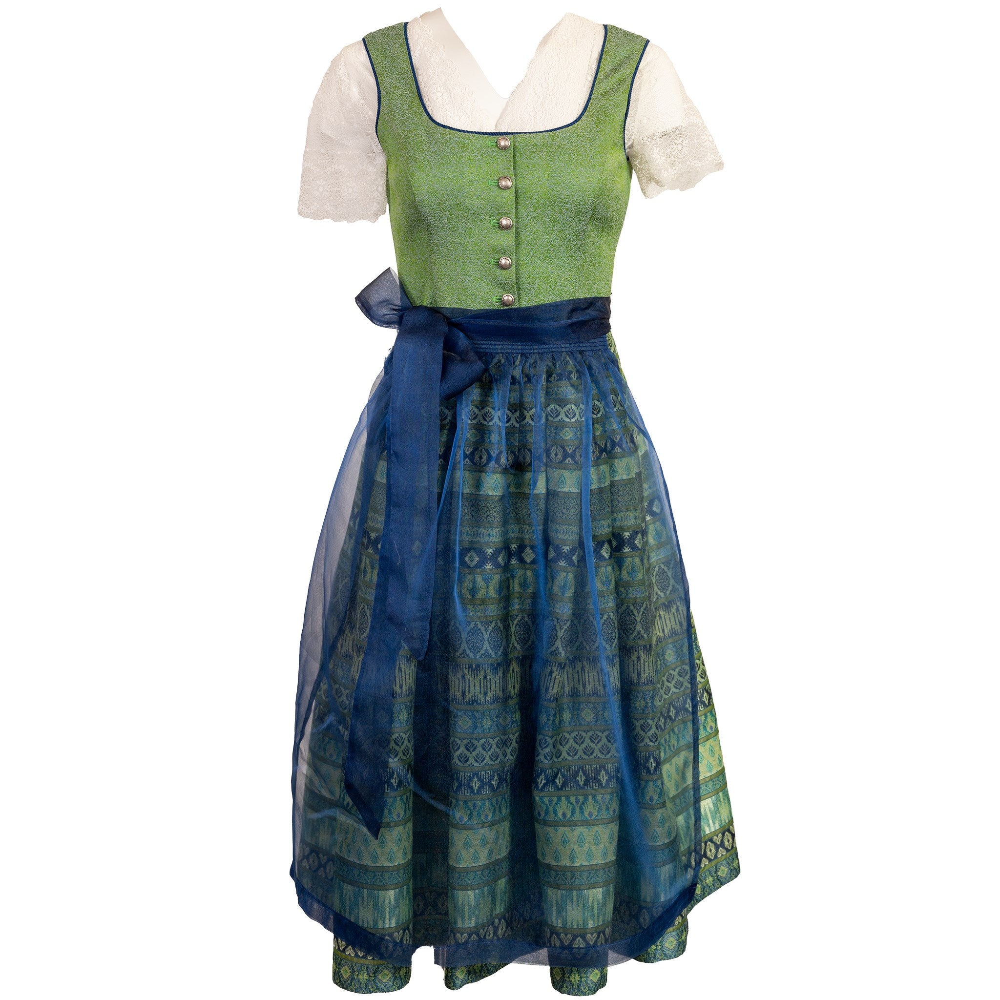 Damen Dirndl Blau Grün