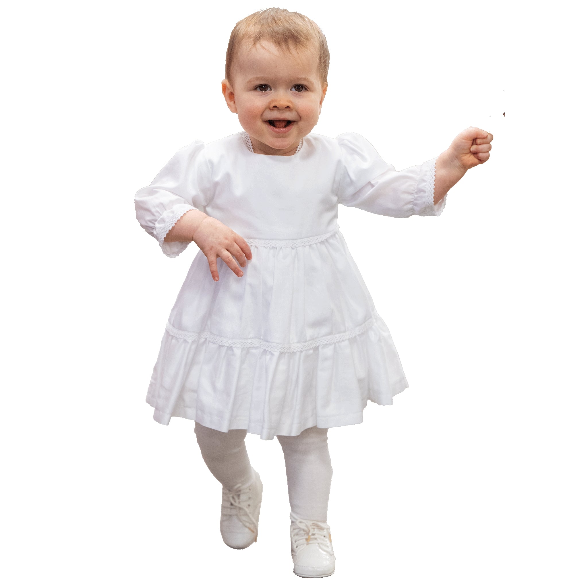 Trachtenkleid Taufkleid Baumwolle Weiß
